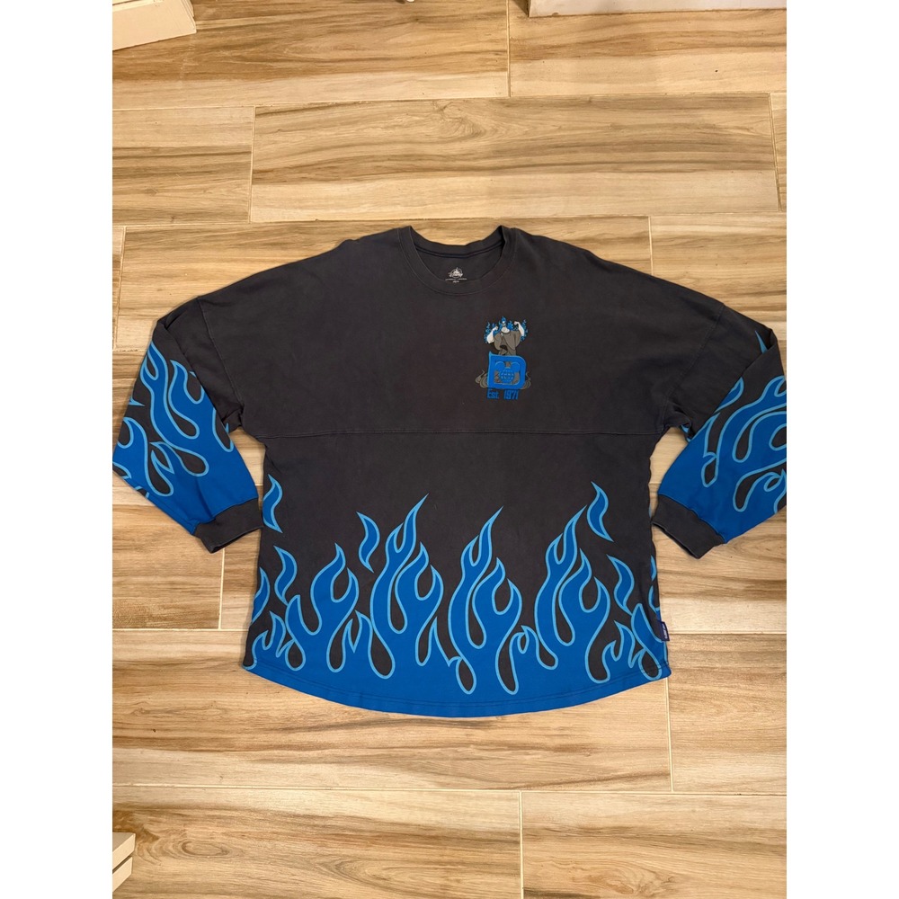 Disney Hades Hercules Spirit Jersey‎ Blue Flames Walt Disney World XXL Black